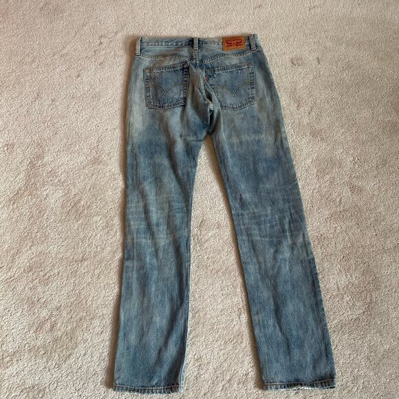 Women's Levi's 501 Blue Jeans W26 L28 Light Wash Button Fly - Picture 8 of 9